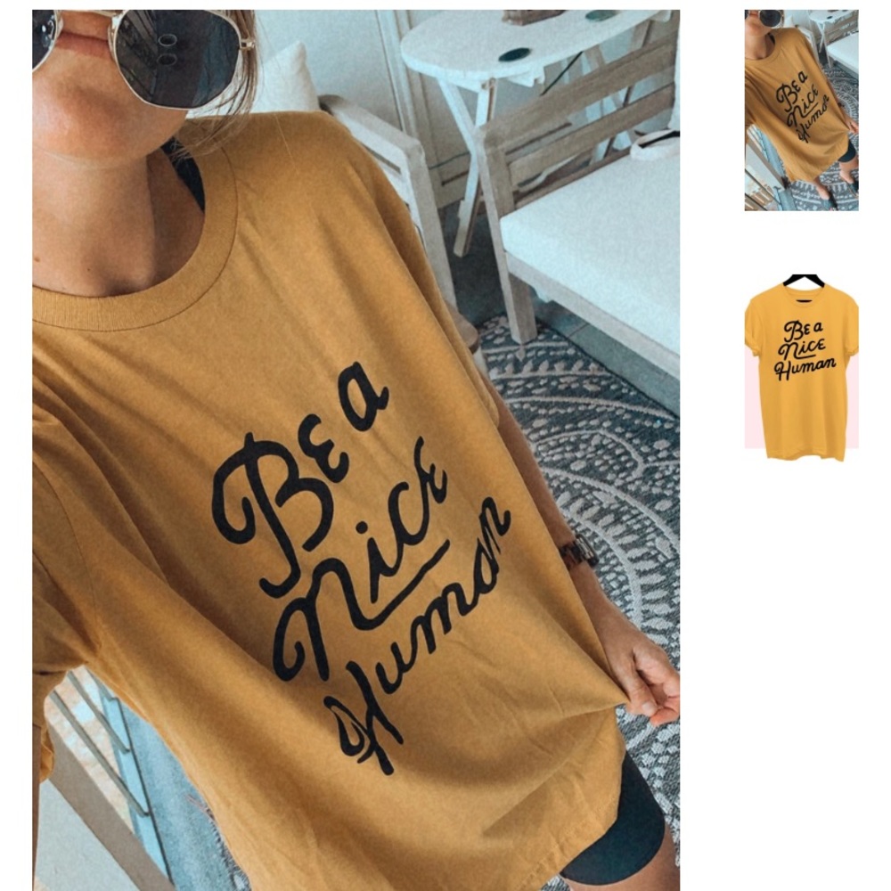 Be a nice human graphic tee